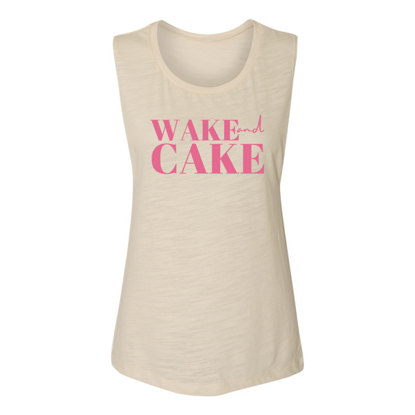 Wake and Cake Flowy Muscle Tank