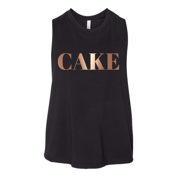 CAKE Cropped Racerback Tank in Gold